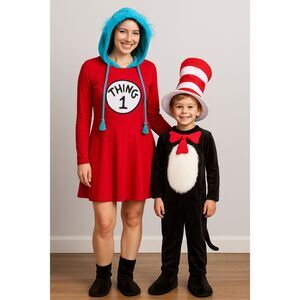 Bundle Cat&Hat and Thing 1 Halloween costumes 4t and Large